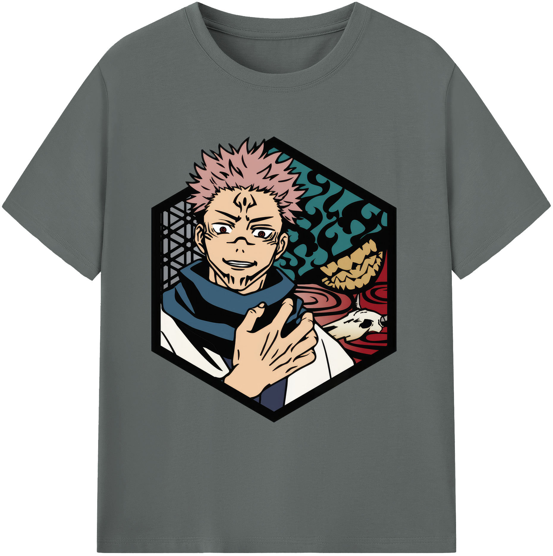 （画像用） 呪術廻戦 Jujutsu Kaisen 綿100％ メンズ半袖Tシャツ｜肌触りやわらか＆通気性